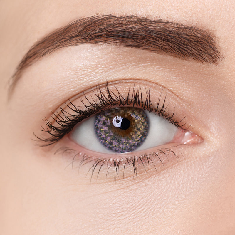 Aura Lens colored contact lenses in Plum Purple – soft violet-toned lenses for a bold, elegant eye look.