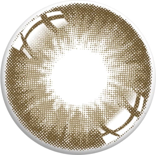 Honey Brown contact lens pattern with warm honey-amber halftone dot matrix | Aura Lens