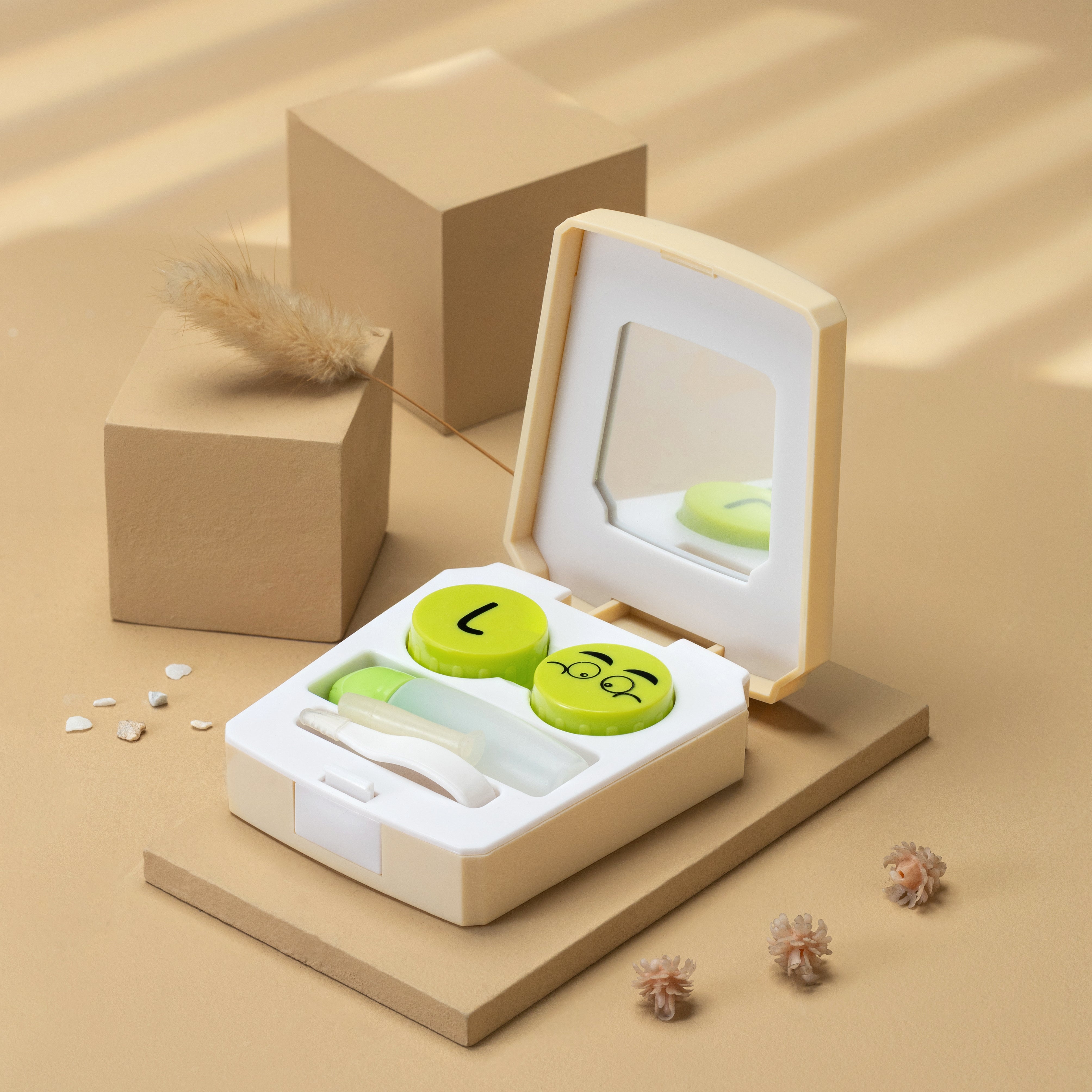 Aura Lens compact travel kit with contact lens accessories